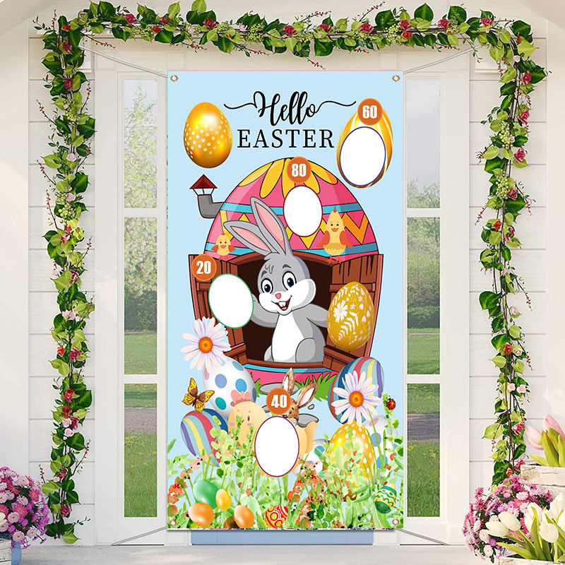 Amazon happyaster Easter egg game sandbag flag outdoor party banner banner banner