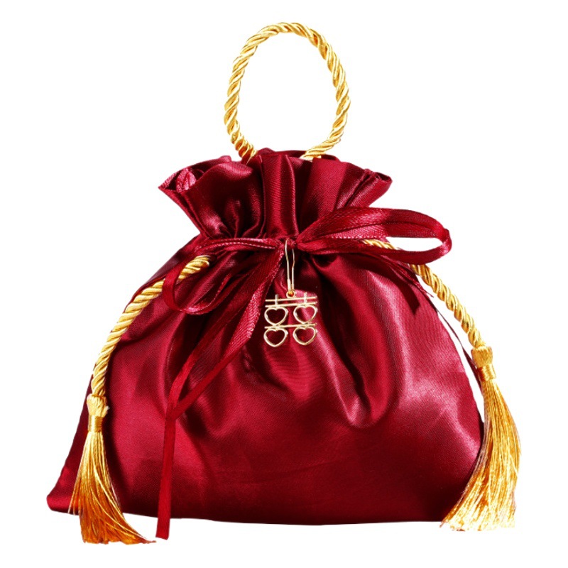 Wedding supplies portable candy bag Chinese style gift gift candy bag candy packaging velvet bag candy box