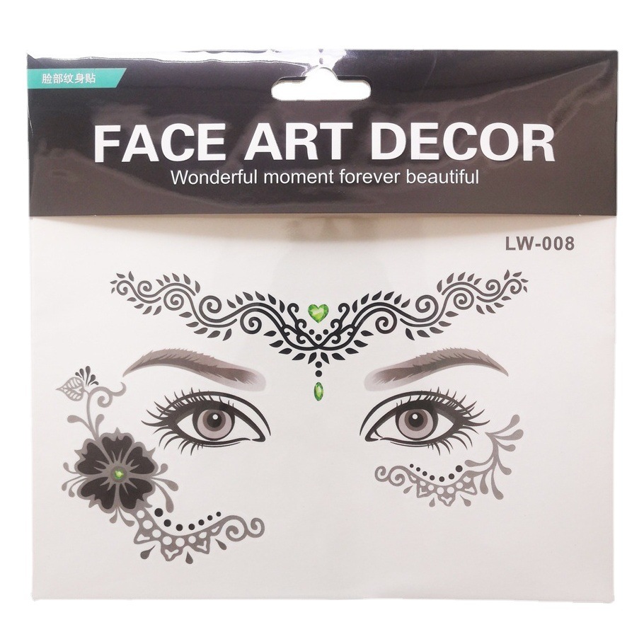 Foreign Trade Halloween Face Stickers for Eyebrows and Eyes Temporary Tattoo Stickers Makeup Face Facial Dress up Tattoo Stickers Waterproof
