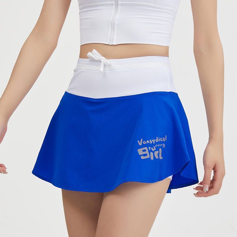 Women's quick-drying zipper skirt can be put on a mobile phone for morning running, loose casual anti-light marathon tennis