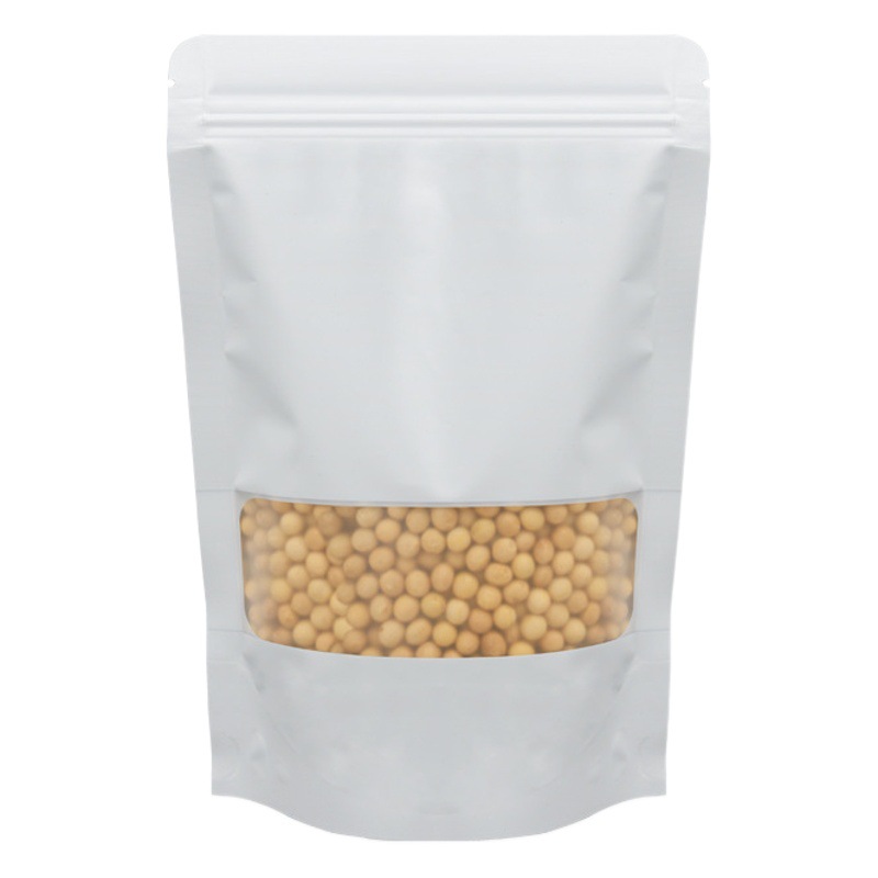 Spot wholesale color window frosted self-supporting self-sealing zipper bag snacks tea packaging food sealed packaging bag