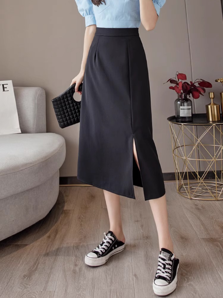 High Waist Slimming Mid-length Skirt Women's 2024 Spring New High-end One-step Skirt chubby girl plus size Hip Skirt