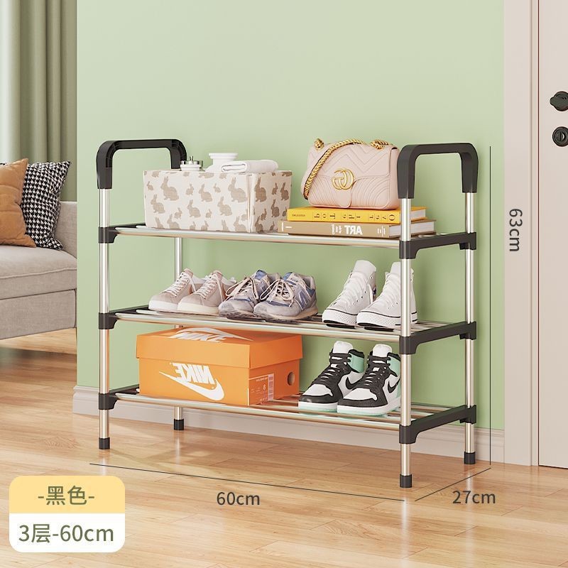 Picture of simple shoe rack layered entry home multi-layer dustproof storage rack with door space-saving corridor aisle door shoe cabinet