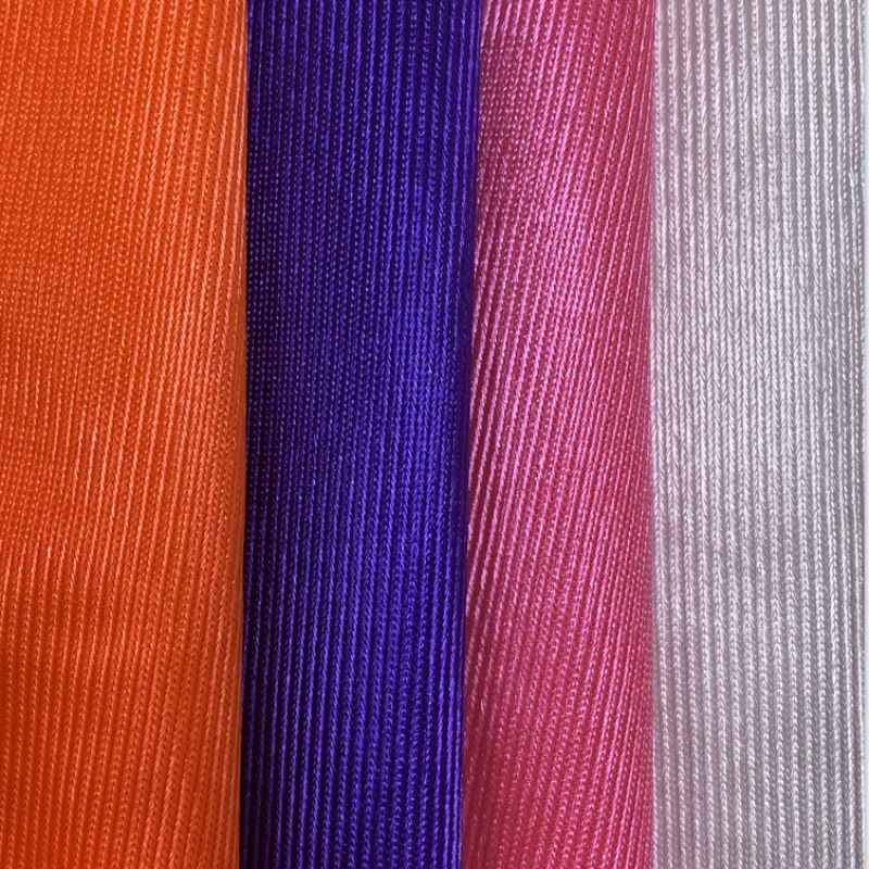 Glossy plain cloth polyester warp knitted mercerized cloth low elastic plain cloth striped glossy edging cloth clothing toy handbag fabric