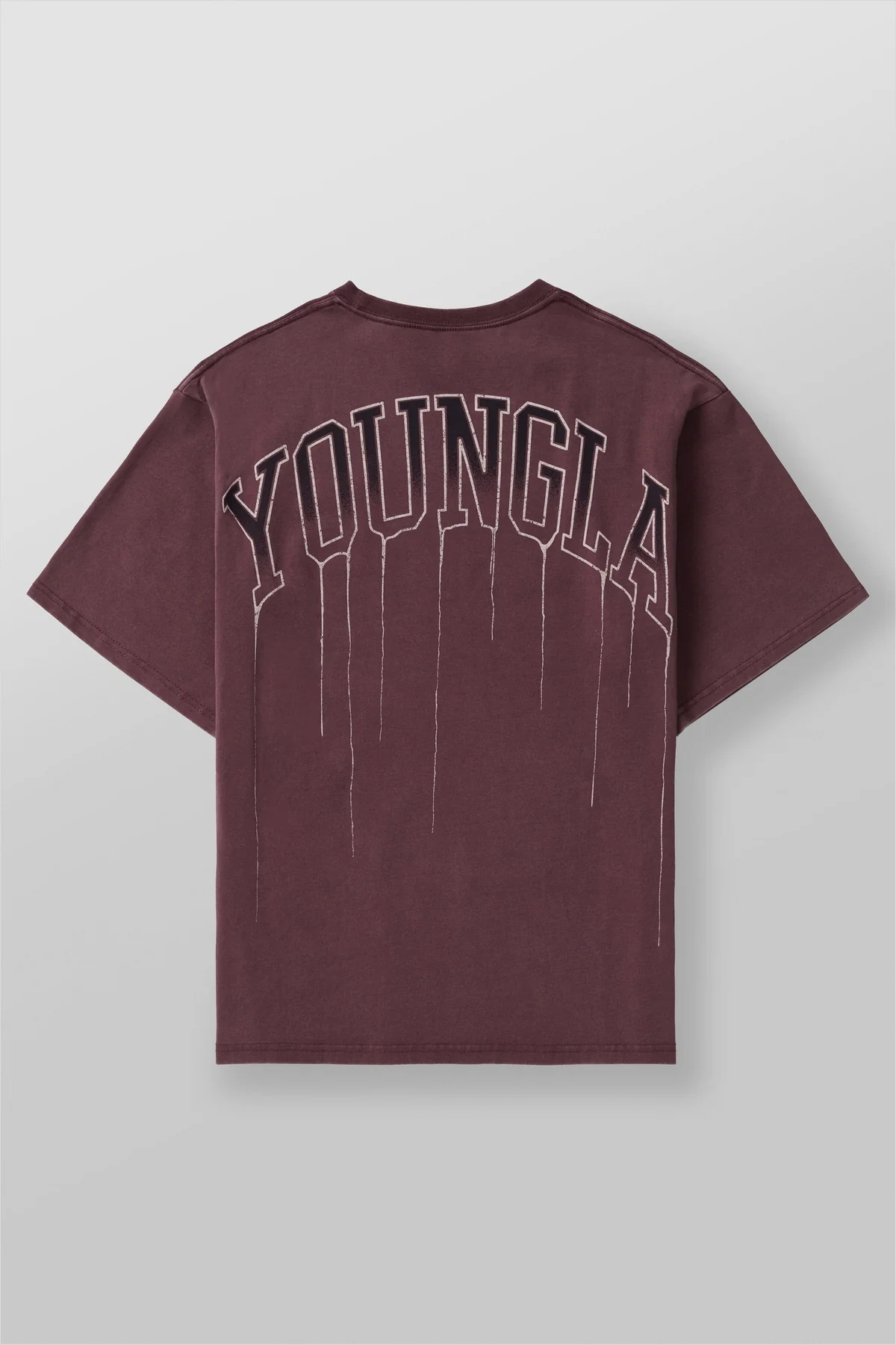 Picture of YOUNGLA Men's Oversized T-Shirt Cotton Round Neck Loose Short Sleeve Gym Sports Fitness T-Shirt 240 Fabric