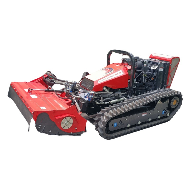 New remote control lawn mower highway slope protection, weeding and returning machine remote control diesel crawler reclamation machine manufacturers