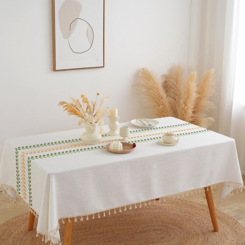 Le Xuan show cross-border INS wind table fabric picnic cloth jacquard leaf tea table tablecloth rectangular cover cloth manufacturers