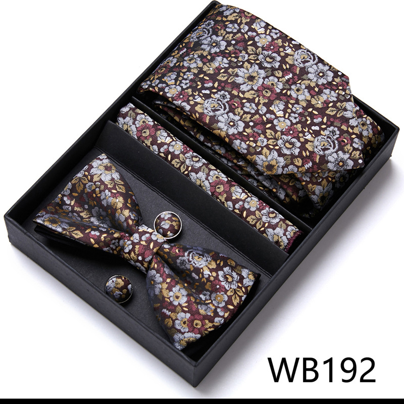 Picture of Men's tie bow tie set gift box 6 sets group tie business formal wedding tie manufacturers wholesale