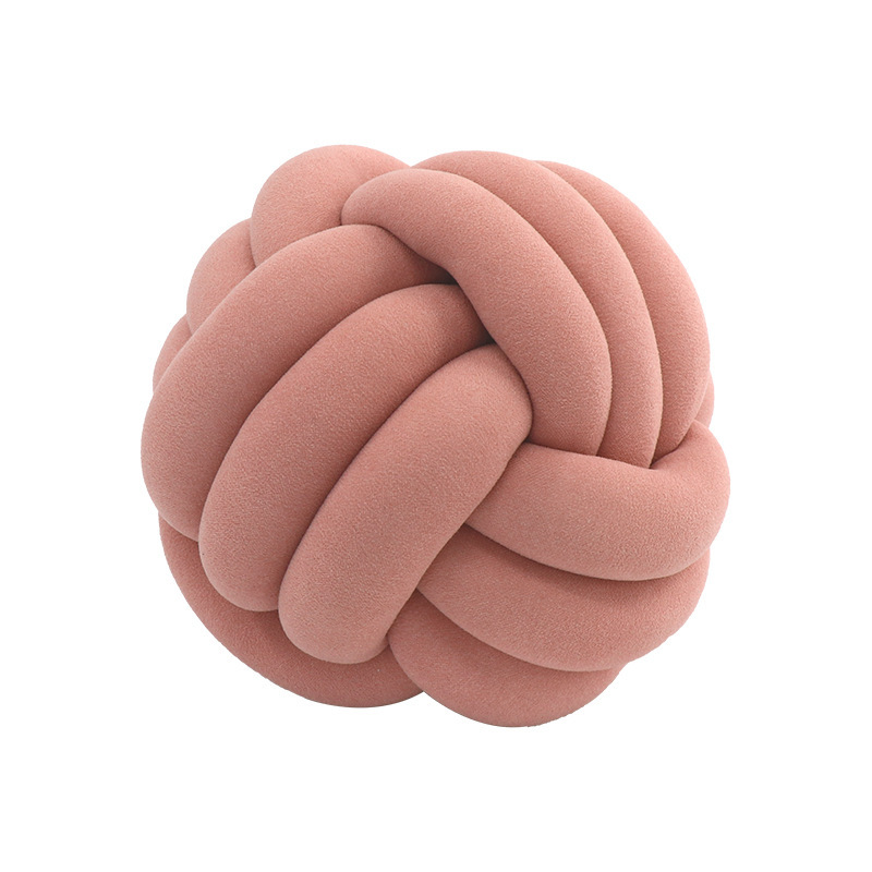Picture of Ins Popular Three-Strand Rope Knotted Round Ball Home Fabric Creative Hand-Woven Decorative Pillow Cushion Lumbar Cushion