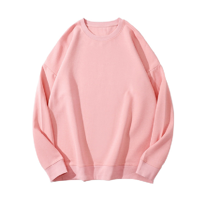 (Anti-cotton Composite Milk Silk 300g) Shoulder Pullover Solid Color Round Neck Chinese Cotton Japanese and Korean Sweatshirt Ladies