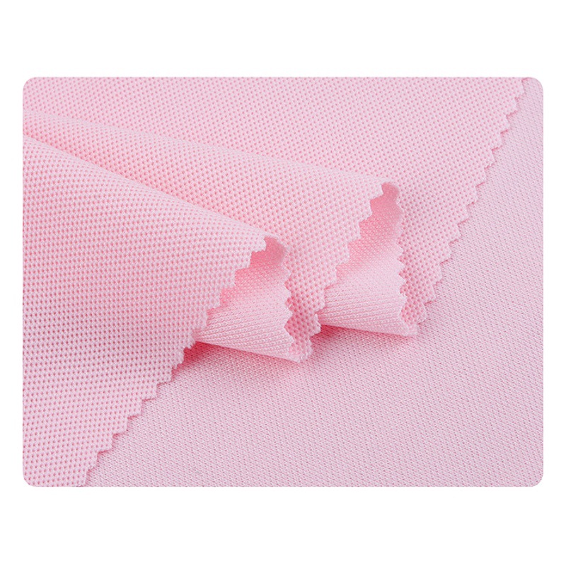 Factory polyester imitation cotton bead 200 grams knitted fabric spring and summer business short sleeve bead moisture wicking fabric spot