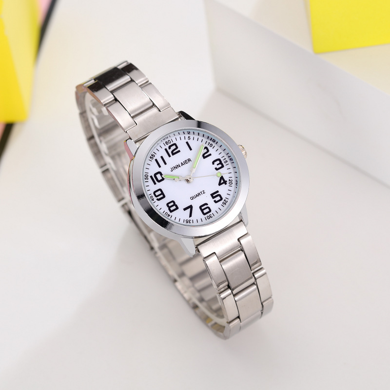 Cross-Border Children's Watch Girls Boys Primary and Secondary School Students Digital Pointer Steel Band Electronic Quartz Watch
