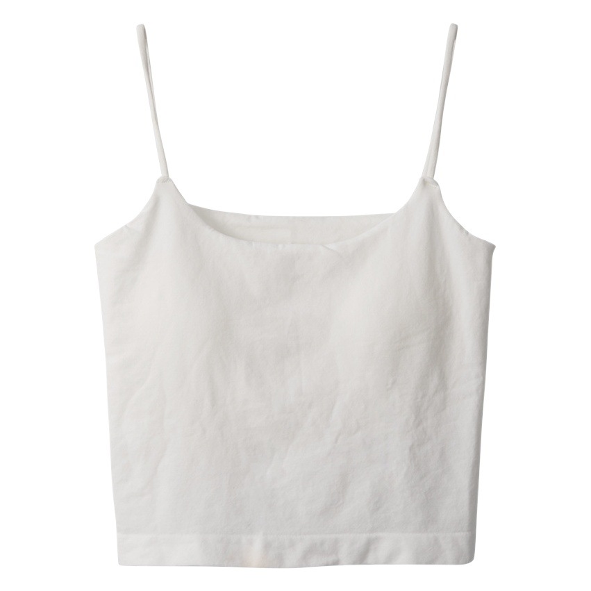 Pure White Small Camisole Women's Summer Inner Tube Top with Chest Pad Base Outer Wear Beautiful Back Hot Girl Top