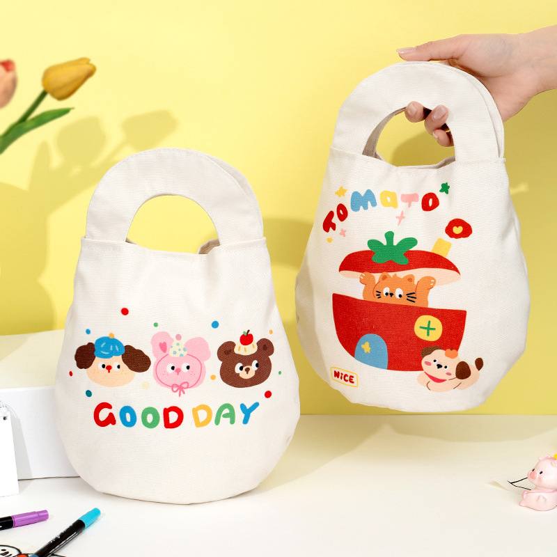 Back-To-School Gift Gift Bag Kindergarten Primary School Student Reward Small Gift Packaging Bag Cartoon Canvas Gift Bag Cloth Bag