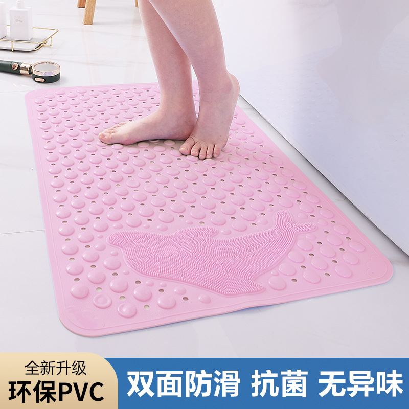 Picture of Bathroom Non-Slip Mat, Bathroom Bath Mat, Shower Room Waterproof Anti-Fall Foot Mat, Household Toilet Floor Mat with Suction Cup