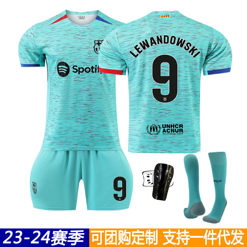 2324 Barcelona 2 Away White 9 Levan 8 Pedre 10 Fati 27 Yamal Football Suit Messi suit Wholesale