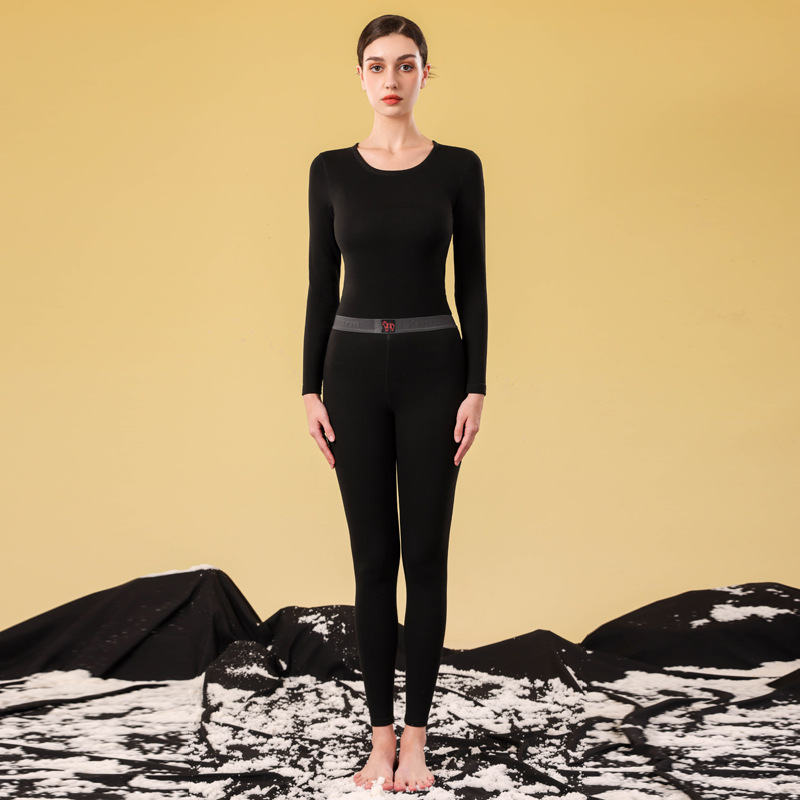 Picture of Ab Face Velvet Thermal Intimates for Men 2025 Autumn and Winter Constant Temperature Heating Thickeneded Silk Wool Autumn Clothes and Long Trousers Set for Women