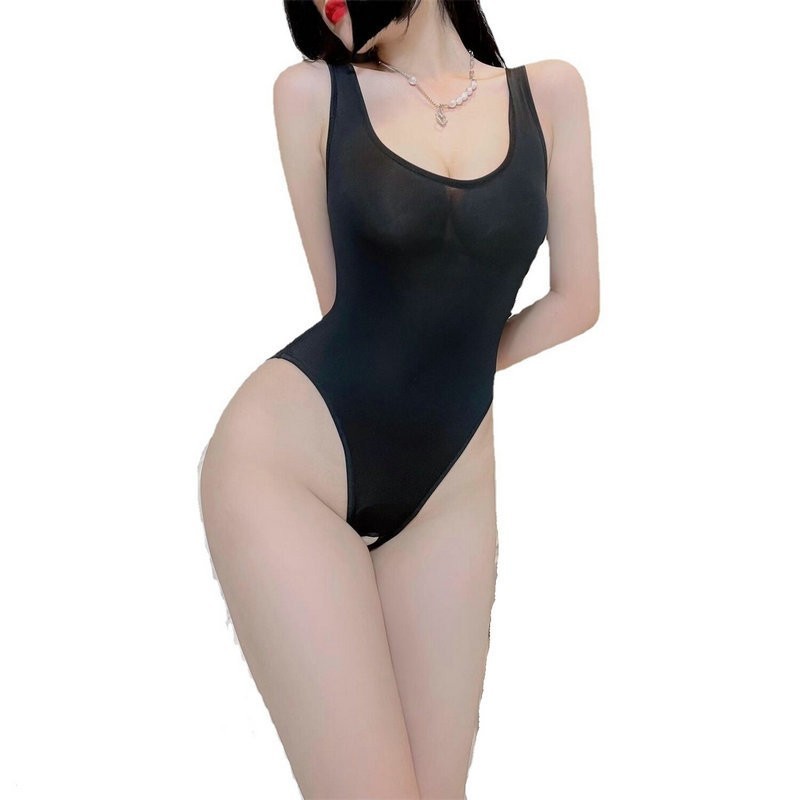 Sexy Lingerie Tight Opening One-piece Transparent Sexy Sexy Pajamas Female Dead Water Japanese-style Student Swimsuit Pure Desire