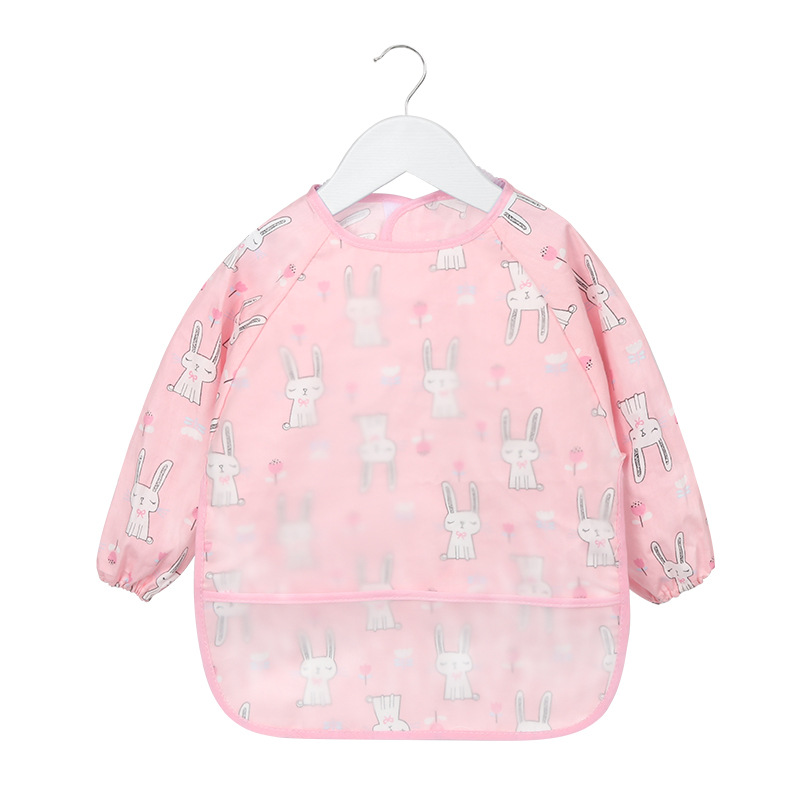 Picture of Baby Eating Smock Waterproof and Anti-Dirty Little Girl Bib Kidsren's Long-Sleeved Reverse Dressing Autumn and Winter Baby Male Protective Clothing