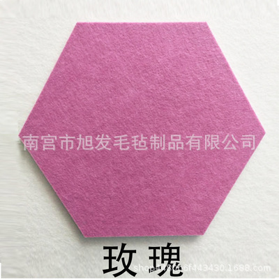 Picture of Cross-border color felt board hexagonal message board self-adhesive wall stickers felt hexagonal display background wall sound insulation board