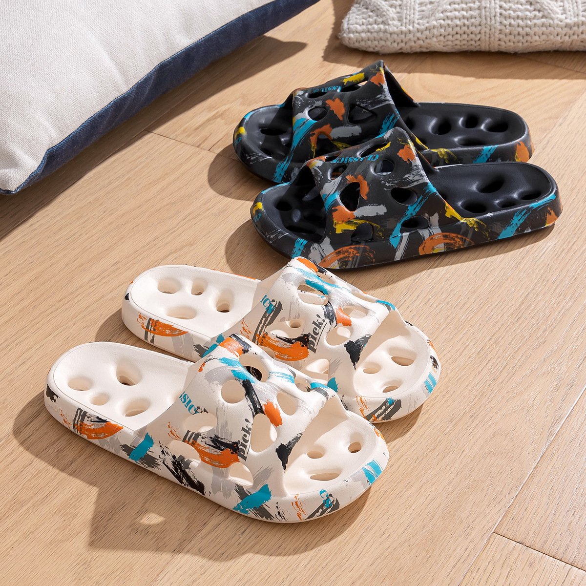 Women's bathroom slippers, summer home, indoor shower leaks, bathroom quick-drying, non-slip EVA sandals, men's slippers