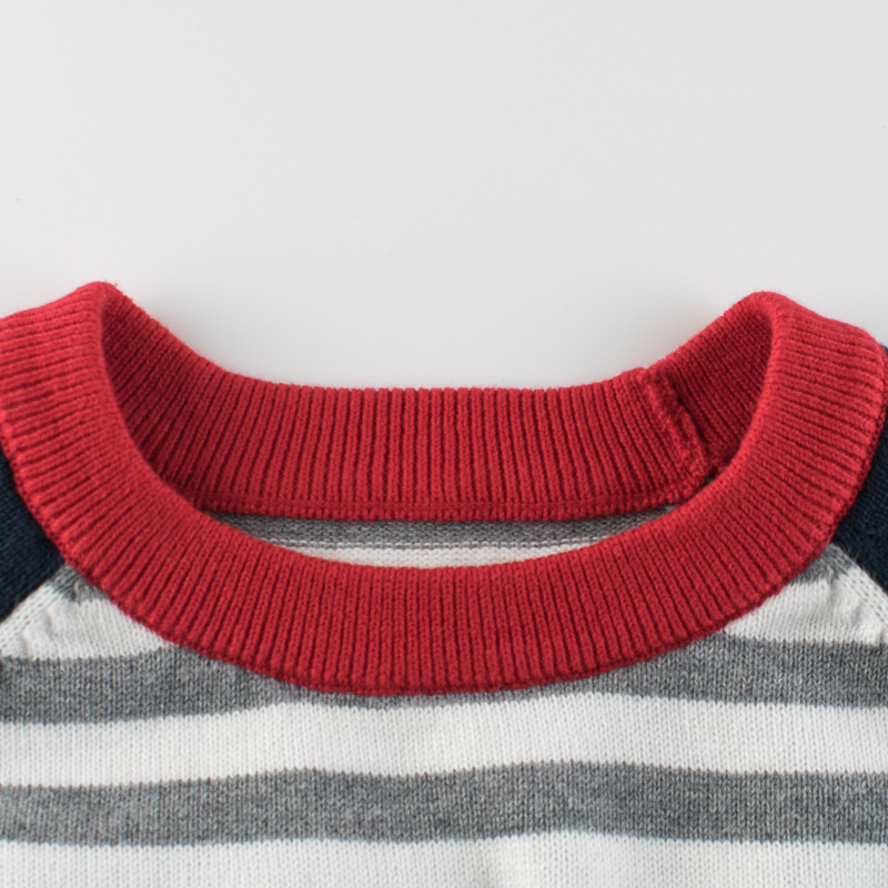 Picture of Korean Style Kidsren's Clothing Kidsren's Knitwears Wholesale 2024 Spring Boys' Knitted Knitwears Stripesd Pullover Bottoming One Piece Consignment