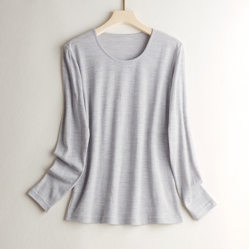 Picture of Ultra-Fine Pure Wool Bottoming Top Spring & Fall New Pure Color Simple Warm Wool Inner Layer Comfortable Bottoming Autumn Coat for Women