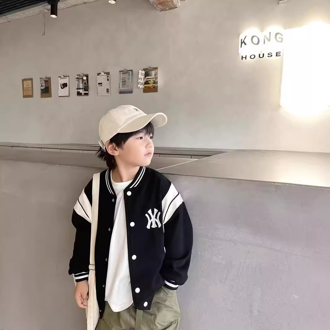 Picture of Children's Coat Boy's Baseball Suit Coat Autumn and Winter New 2024 Children's Middle and Big Children's Fashionable Brand Sports Jacket