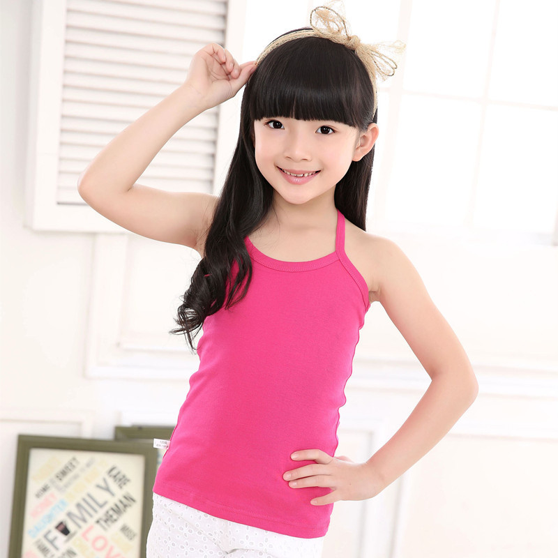 Picture of Children's Cotton Boys' I-shaped Hurdle Girls' Small Camisole Underwear Summer Girls' Undershirt