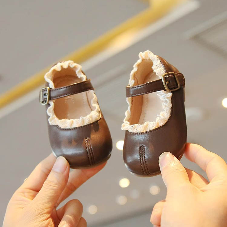 2025 new spring and autumn baby girl small leather shoes 1 2 years old children princess non-slip soft bottom baby toddler shoes