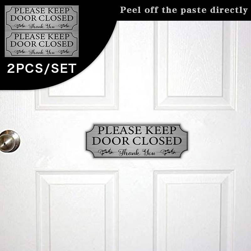 Door Stickers Bathroom Lounge Storage Room Door Decal Tips Keep Door Closed Sticker Vinyl Waterproof Sticker PVC