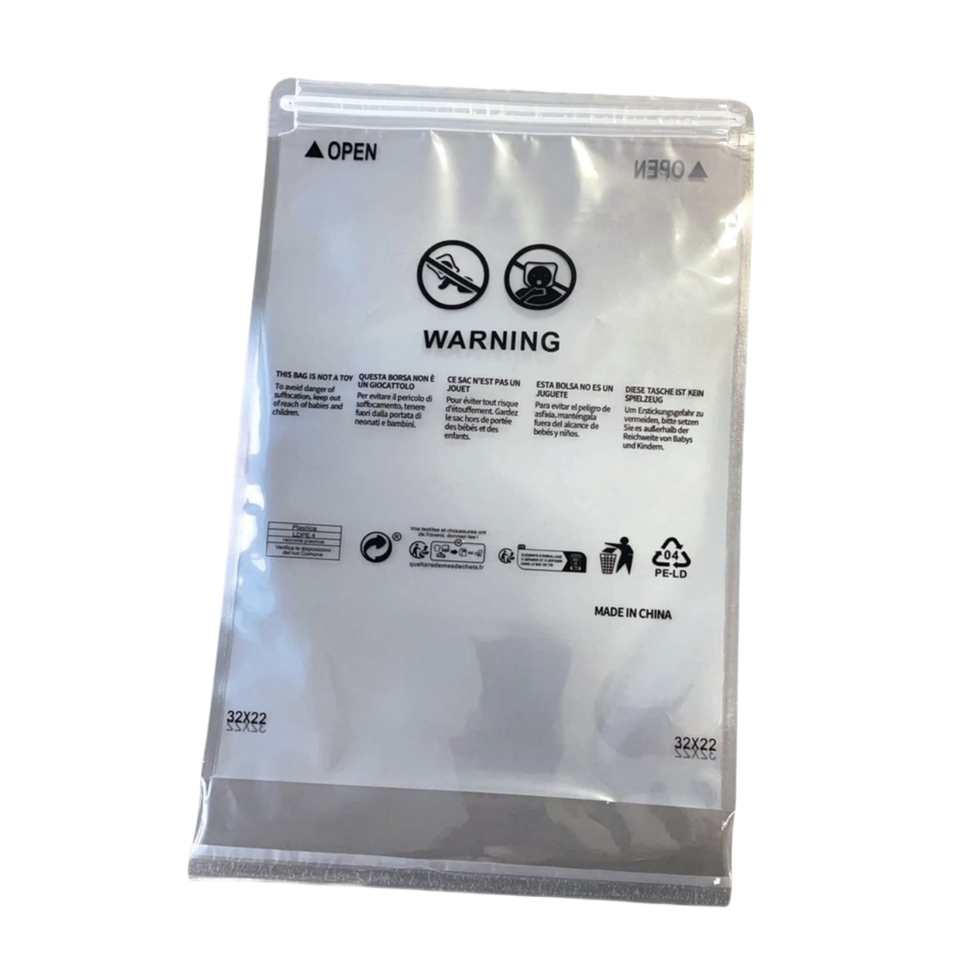 Picture of Cross-border clothing vacuum compression bag with valve warning clothing packaging bag Amazon sealed zipper bag