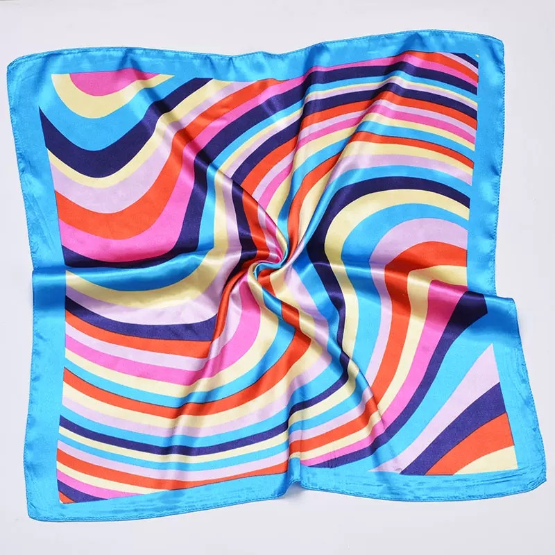 Picture of Small Square Scarf Korean Professional Silks and Satins Versatile Bank Stewardess Train Member Business Fashion Decorative Women's Scarf