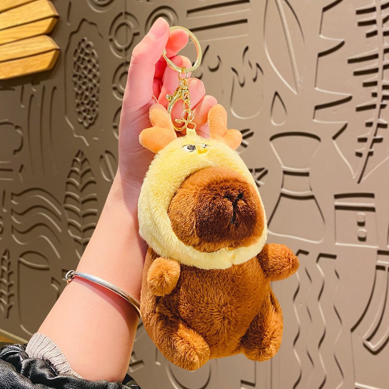 Picture of Internet celebrity boutique schoolbag ornaments capabala capybara pendant creative car keychain plush doll batch