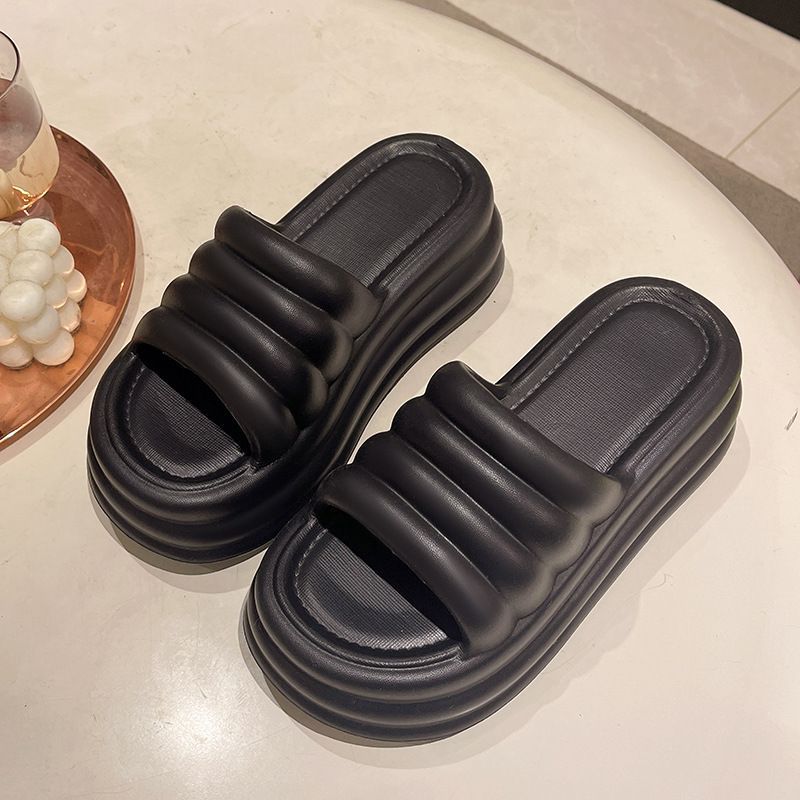 Cross-Border Platform Sandals for Women, Indoor and Outdoor, 5cm Thick-Soled Eva, Fashionable Outer Wear, Beach Korean Style Flip-Flops