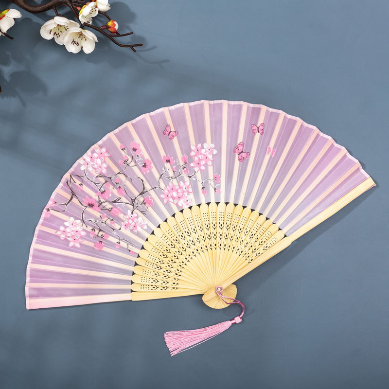 Picture of Folding Fan Bamboo Ancient Fan Student Girl Chinese Style Small Fan Scenic Spot Export Wholesale Retail Gift Decorative Fan