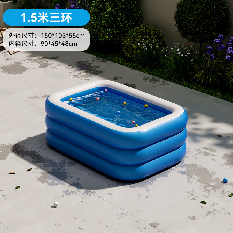Picture of PVC Kids Inflatable Swimming Pool Home User Outside Large Family Pool Thickened Plastic Baby Baby Pool