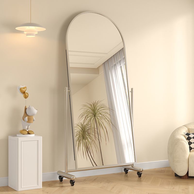 Clothing store full body mirror movable gym wheeled dance mirror adjustable floor fitting mirror
