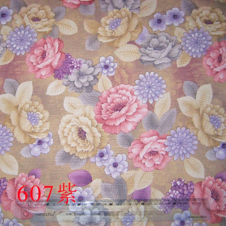 Picture of Manufacturer's Ready Stock 2.8m Wide Polyester Imitation Linen Jacquard Bamboo Plaid Cloth Flower Pattern Rich Cross Plaid Bamboo Cloth