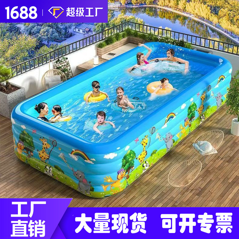 Picture of Cross-border PVC Swimming Pool Children's Household Large Thickened Folding Inflatable Pool 3 m Outdoor Large Family Pool