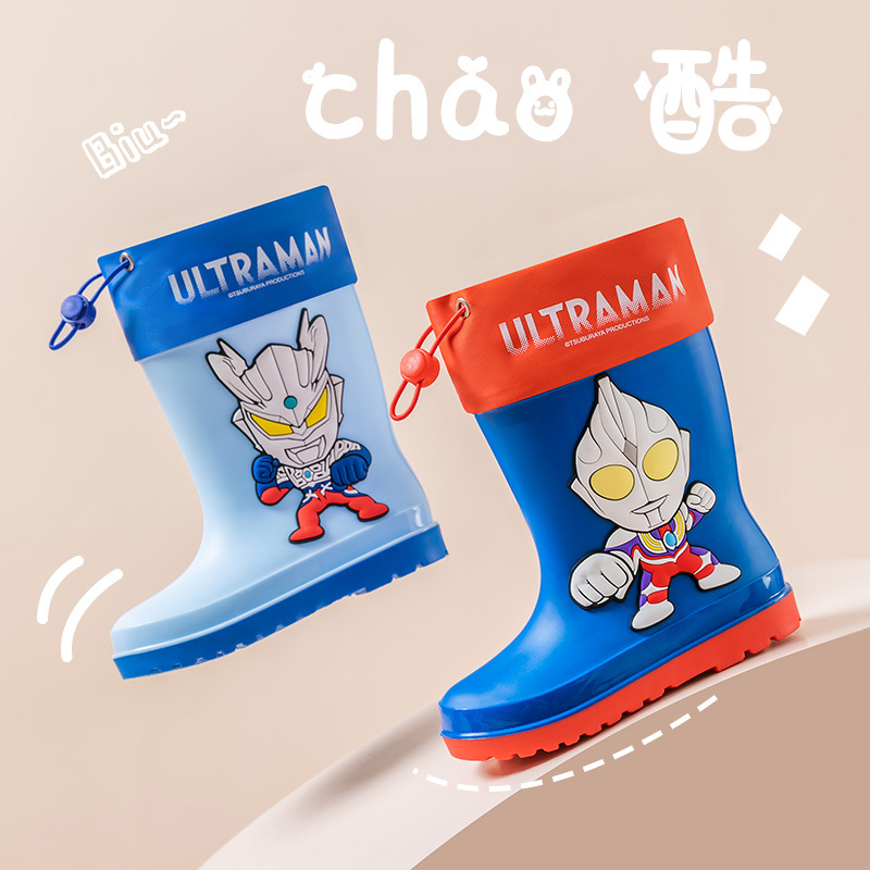 Genuine Ultraman Degas Sello Boys Rain Boots Children Cartoon Rain Boots Non-slip Mid-low Water Shoes Wholesale