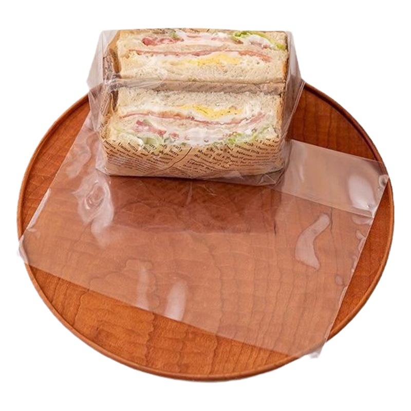 Sandwich Packaging Bag Thick Cutting Machine Sealed Stall Baking Disposable Transparent Bread Toast Bag Sandwich Takeaway Bag