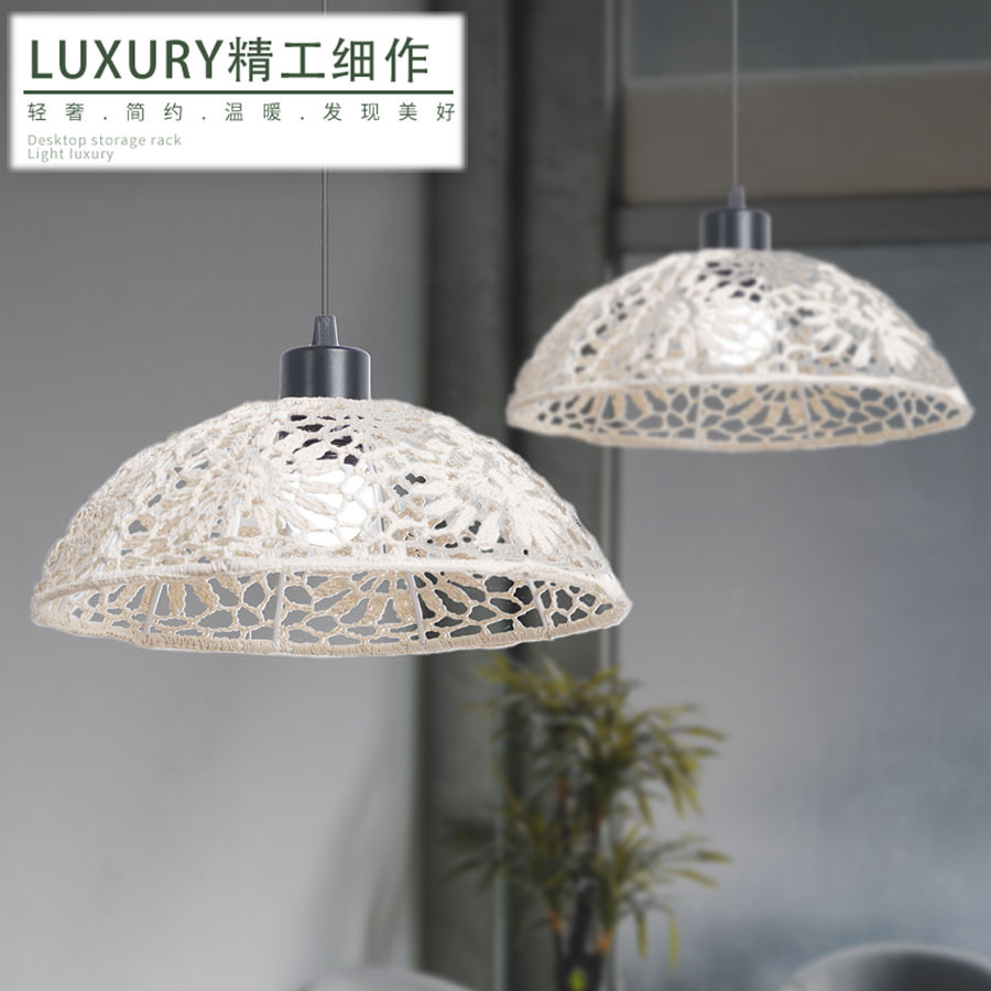 Bohemian Cotton Rope Chandelier Lampshade Art Hand-woven Bedroom Homestay Inn Hotel Creative Lamps Lighting