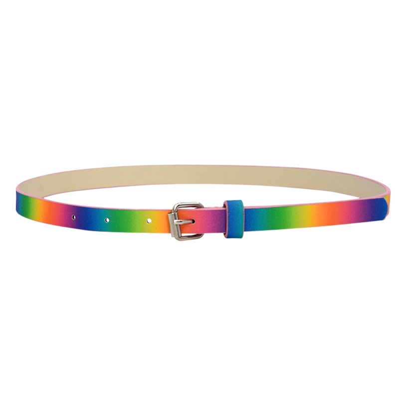 Glitt women's belt flat thin Korean style heart-shaped bright pink children's jeans short belt cross-border