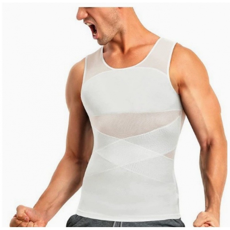 Men's Tummy Control Shapewear Bodysuit Corset Elastic Breathable Mesh Shaping Vest Direct Sale Manufacturer