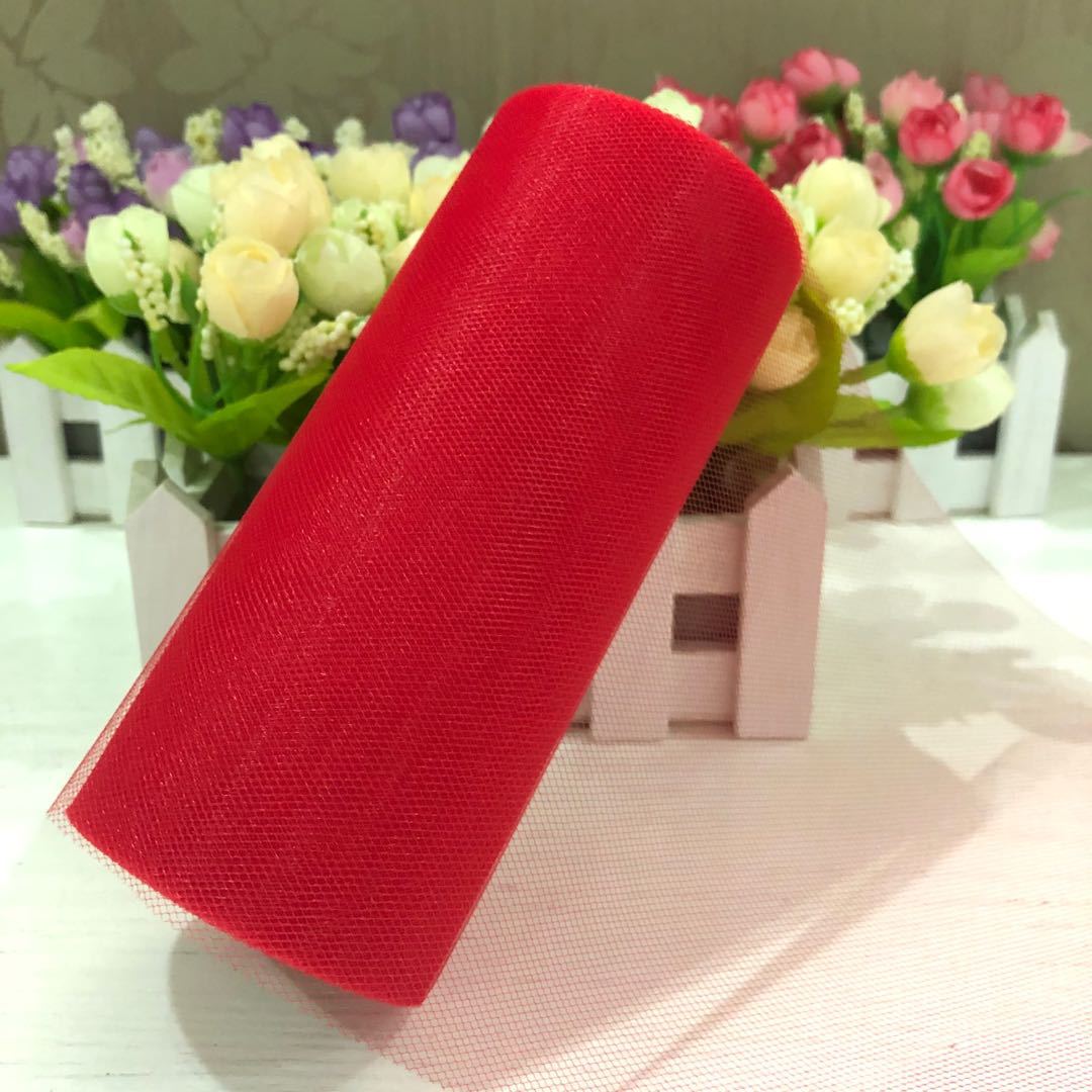Picture of Wedding party decoration American mesh roll tutu skirt birthday table skirt tulle yarn wedding decoration 15cm * 25 yards