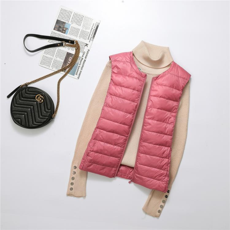 Picture of Plus Size 100kg Plus Size Plus Size Light down Jacket Collarless down Vest Women's Vest Vest Outer Wear Extra Large
