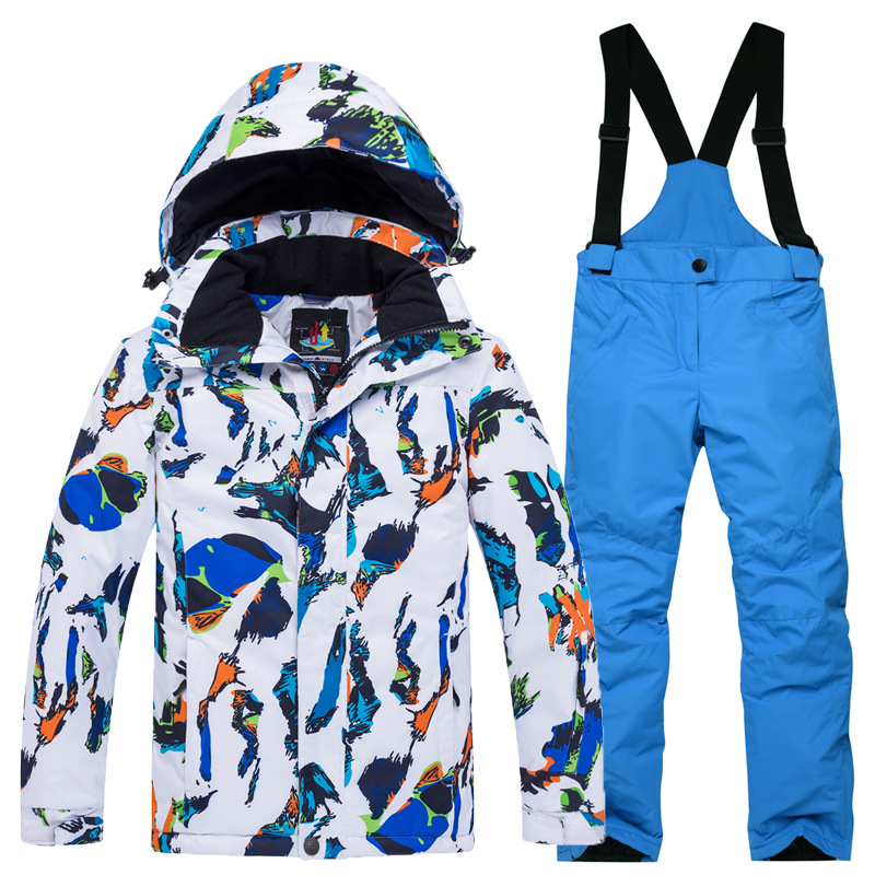 Picture of New Children's Ski Suit suit Boys' and Girls' Outdoor Thickened Warm Ski Two-Piece Set