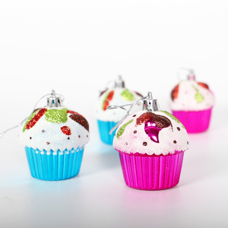 Christmas Decoration Supplies 7cm Cake Christmas Tree Decoration Accessories Window Shopping Mall Home Pendant