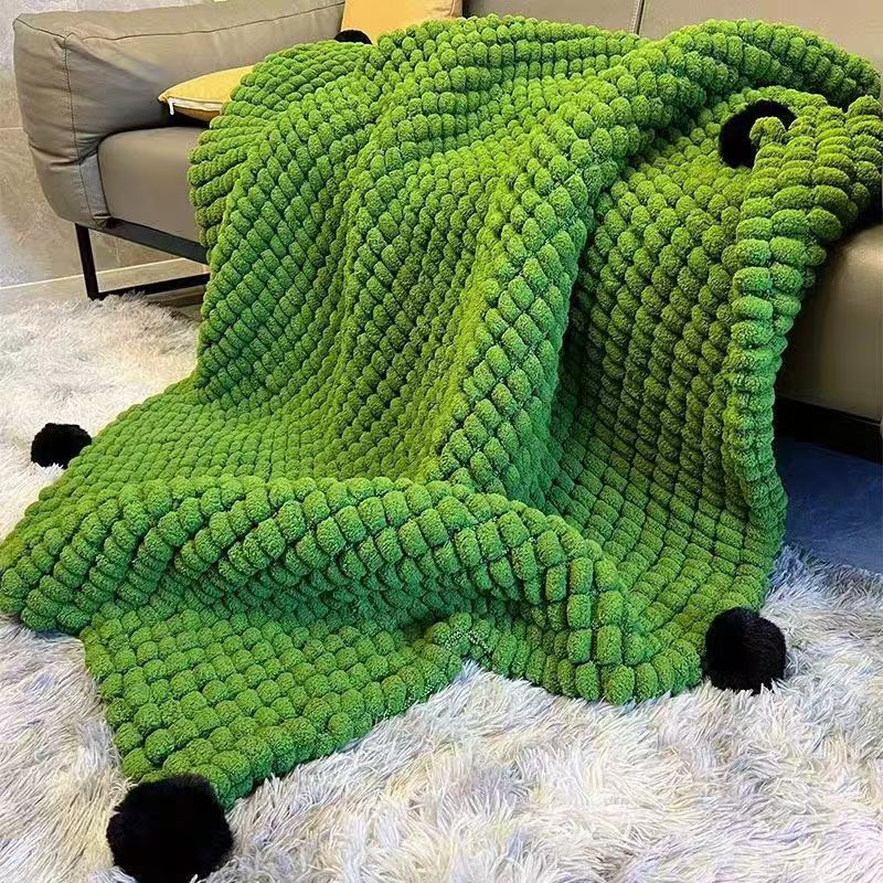 Ball Line Blanket Scarf Handmade DIY Material Bag Sofa Cushion Bean Thick Wool Plush Cover Blanket Sofa Blanket